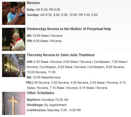 Mass Schedule